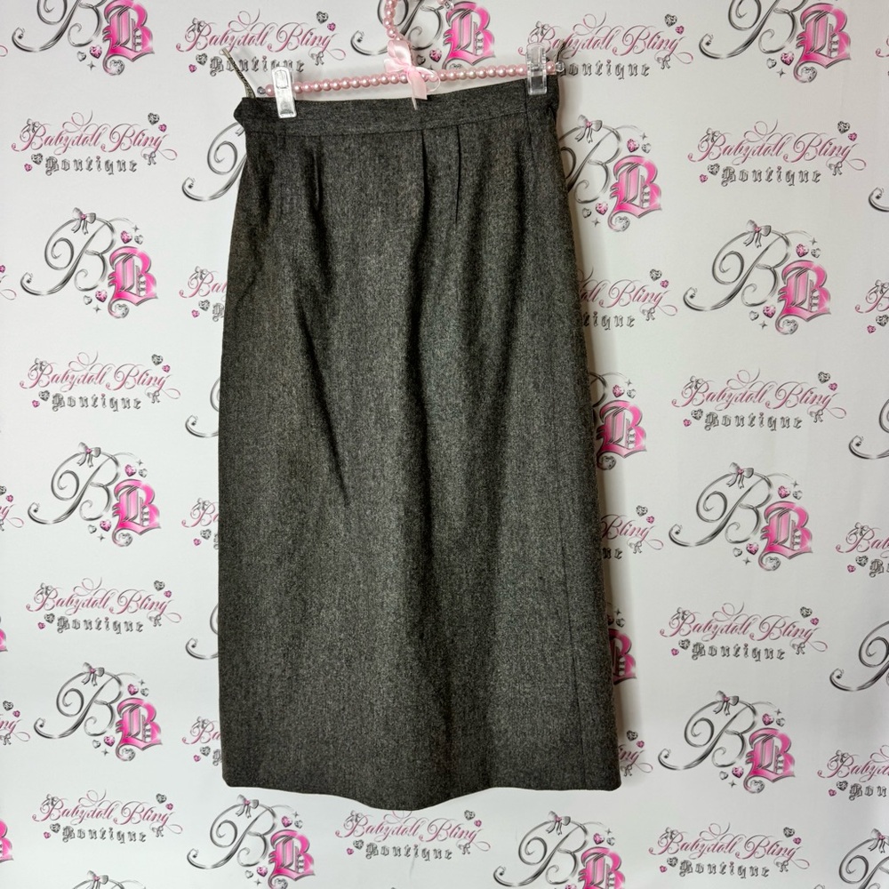 Escada skirt long wool made in Germany 🇩🇪 38 Heather Gray Skirt - Picture 3 of 6